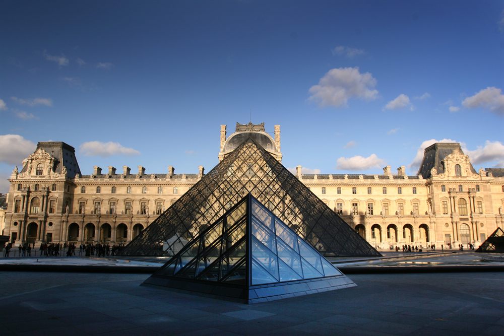 The Louvre pyramid at blue hour
